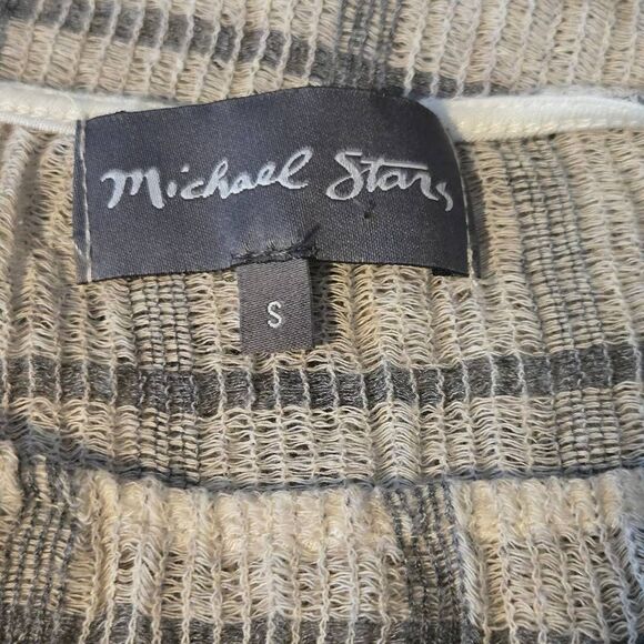 Michael Stars Top Size Small Boho Plaid Sleeveless Semisheer High Low Hem - Picture 4 of 5